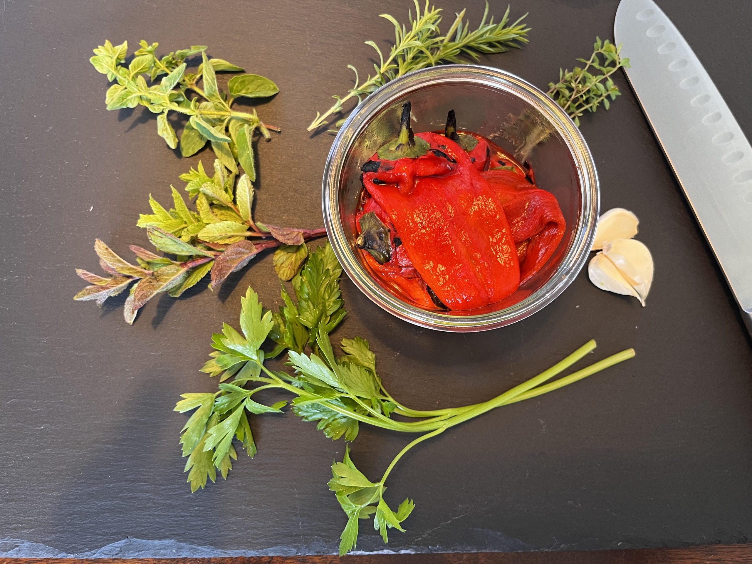 Rote Paprika im Glas